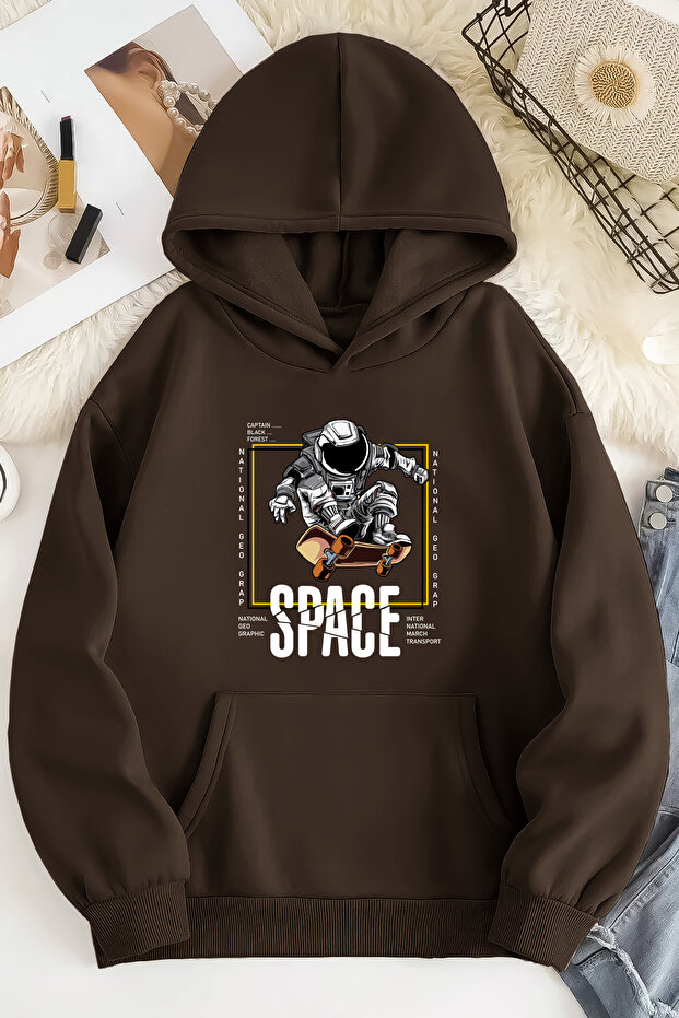 سويت شيرت بني كبير الحجم للجنسين من نوع 2ip Raised Space Ged