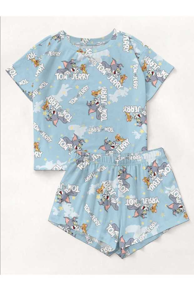Short Sleeve Shorts Pajama Set Tom And Jerry Supersoft Basic Single Jersey