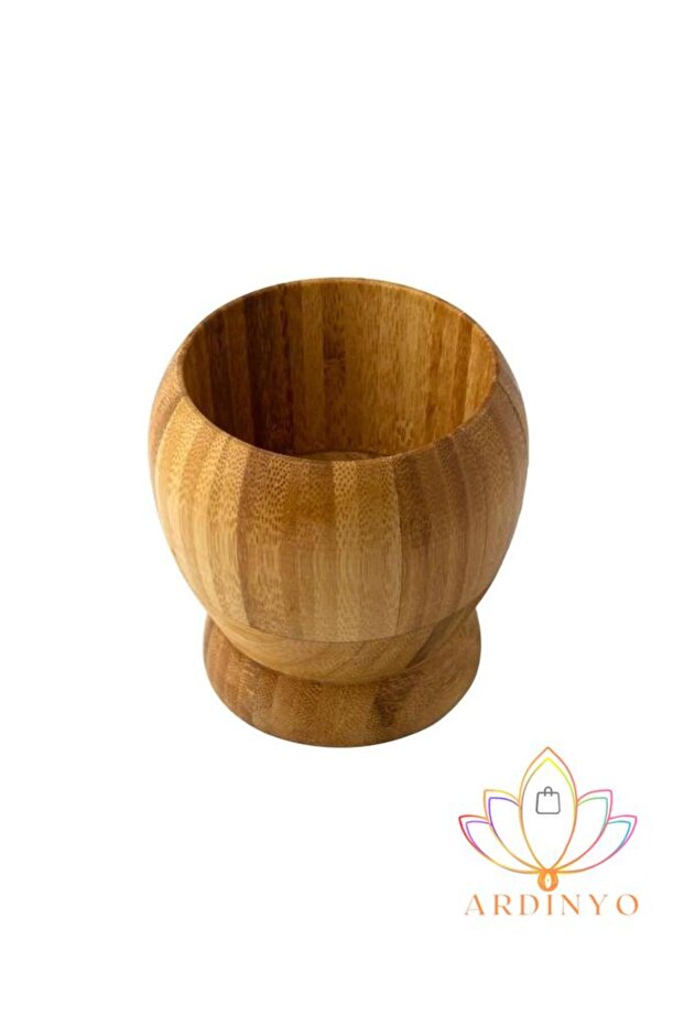 Doğal Bambu Ahşap Sarımsak Ezeceği Havan Orta Boy Bambu Ahşap Sarımsak Ezeceği Orta Boy - 4