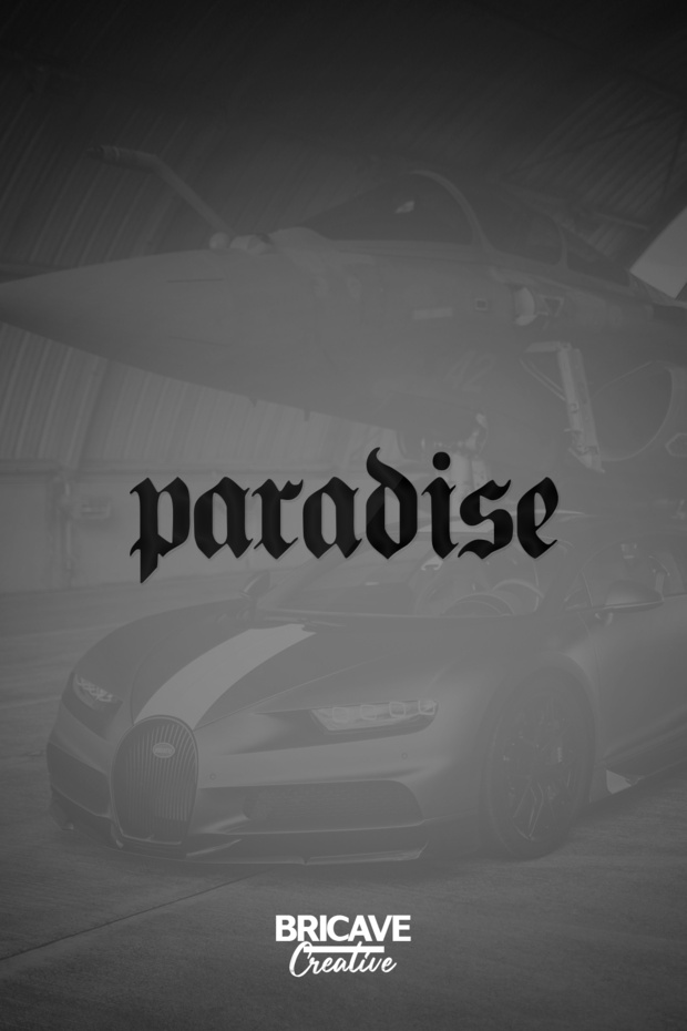 Paradise Lettering JDM Car-Motorcycle Windshield Label Sticker 19x6cm