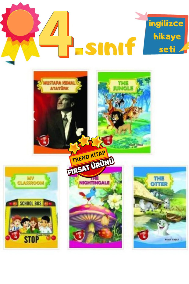 Ata Yayıncılık 4.sınıf Öğrencilerinin Zevkle Okuyacağı Ingilizce 5'li Hikaye Kitabı Seti
