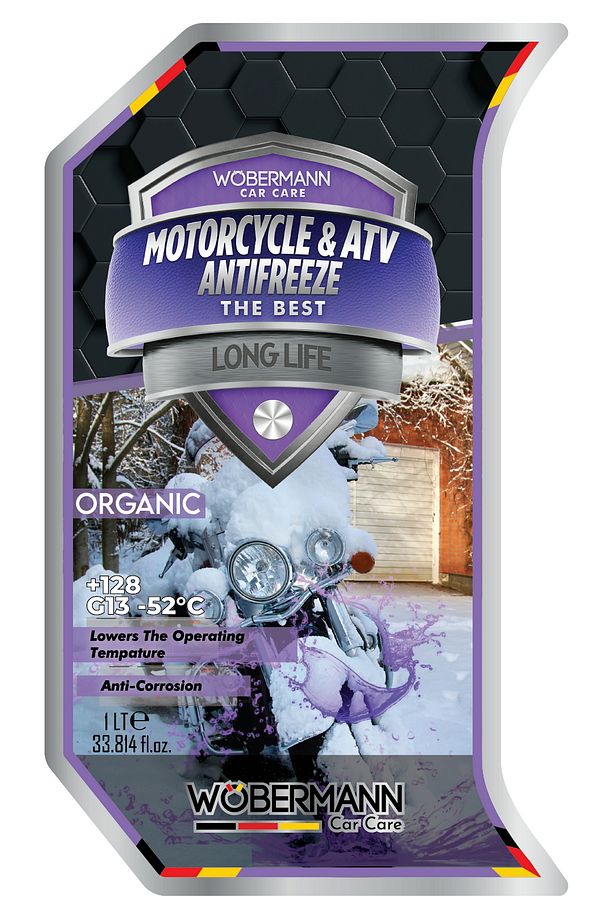 Motorsiklet ve ATV Antifrizi Mor 4 Mevsim Organik G13 -52°C +128°C 1 Lt. - 5