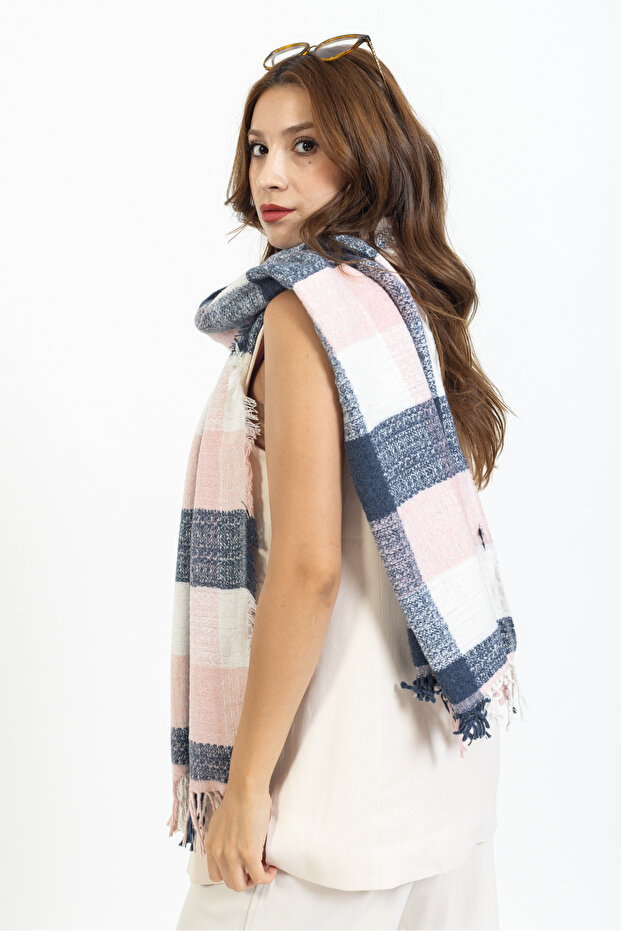 Plaid Wool Winter Shawl - 70x200 Cm - Durable Acrylic