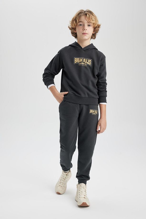 Erkek Çocuk Baskılı Beli Bağcıklı Lastikli Paça Cepli Jogger Eşofman Altı B8928a823cw - 2