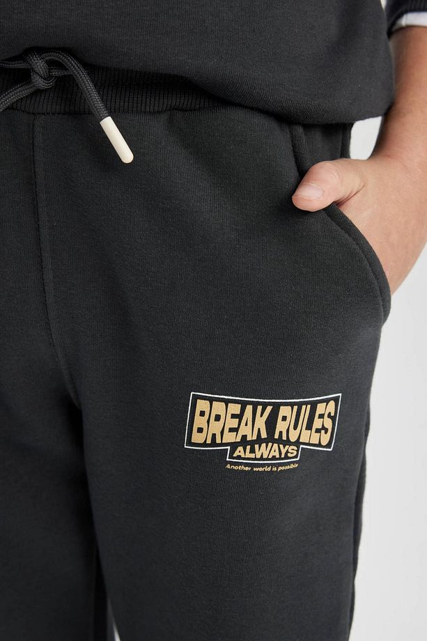 Erkek Çocuk Baskılı Beli Bağcıklı Lastikli Paça Cepli Jogger Eşofman Altı B8928a823cw - 5