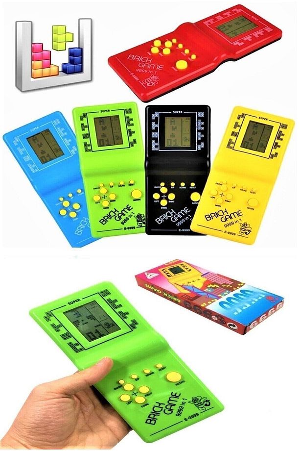 Pilli Oyuncak Atari Tetris Unutulmayan Eski Oyuncaklar Nostaljik Tetris Atari El Oyunu Sarı Renk - 4