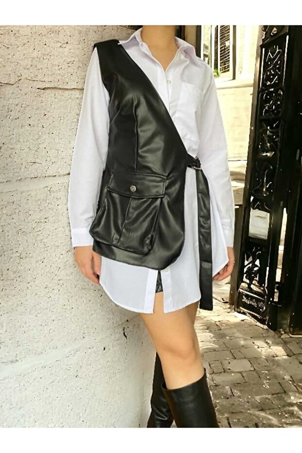 Deri Yelek & Gömlek Takım - 6