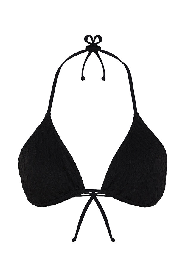 Siyah Dokulu Üçgen Kaplı Bikini Üstü TBESS23BU00272 - 6