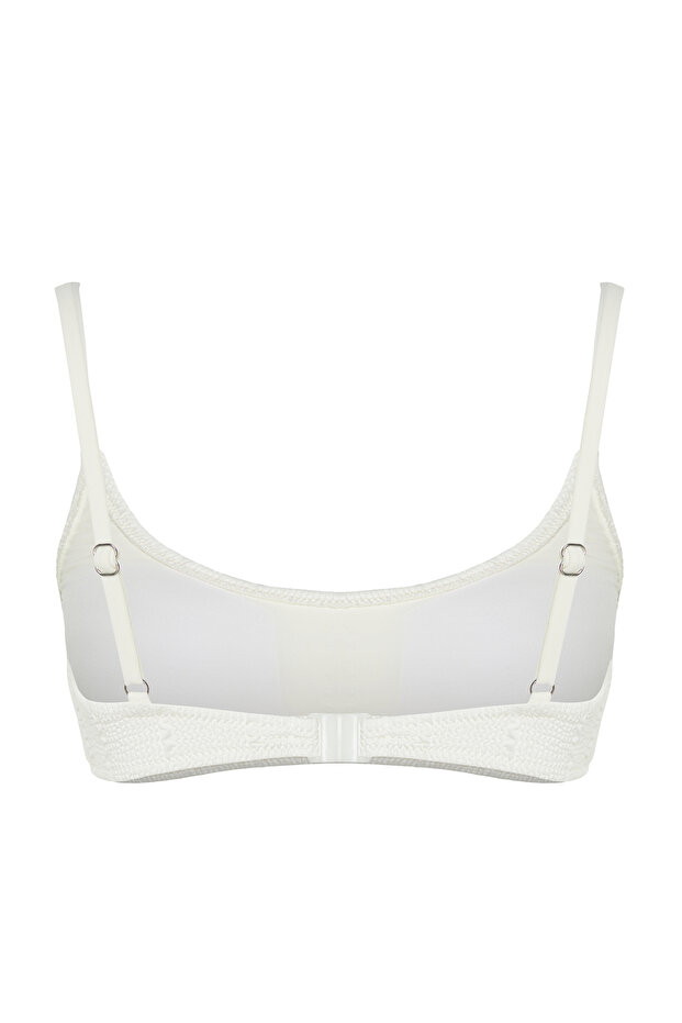 Ekru Dokulu Bralette Kaplı Bikini Üstü TBESS24BU00041 - 8