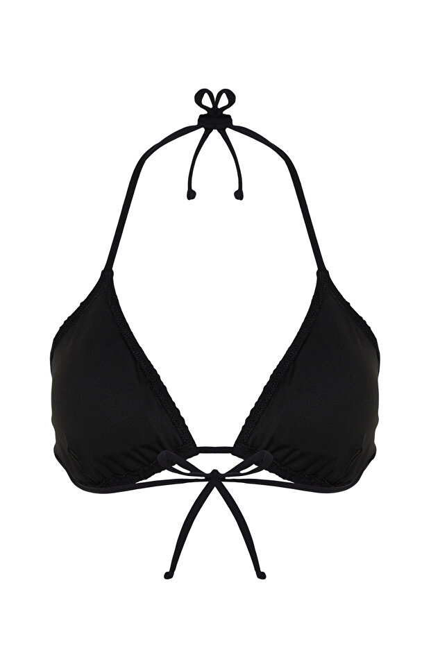 Siyah Dokulu Üçgen Kaplı Bikini Üstü TBESS23BU00272 - 8