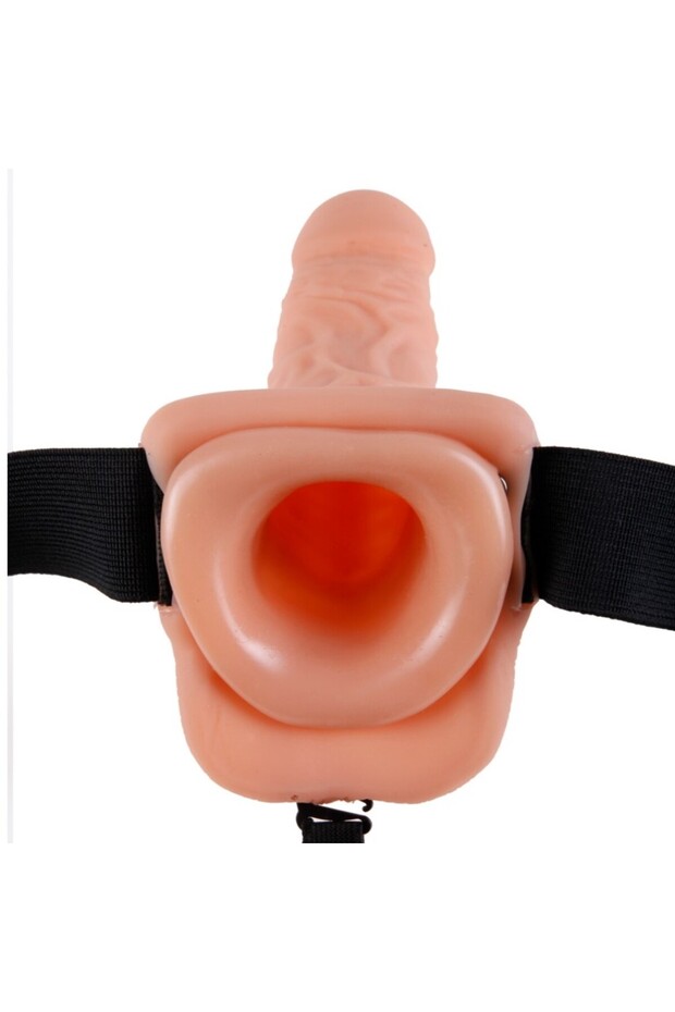 9" Hollow Strap-on with Balls İçiboş Belden Bağlamalı Strapon - 3