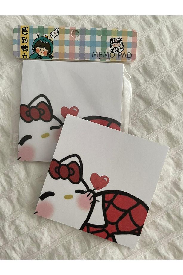 Spider Kitty Memo Pad Kare Not Defteri - 1