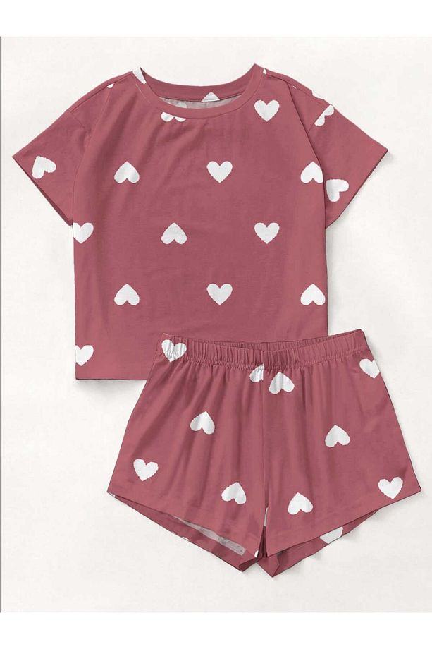 Kısa Kollu Şort Pijama Takımı Hello Beautiful Supersoft Basic Süprem - 1