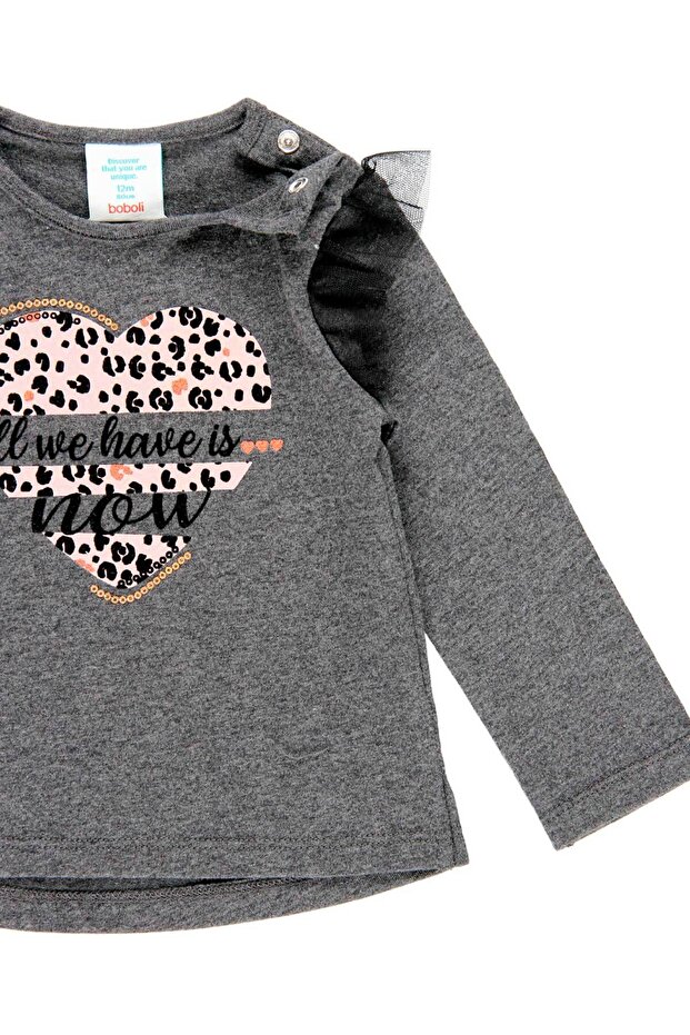 Kız Çocuk Tshirt Antrasit - 3