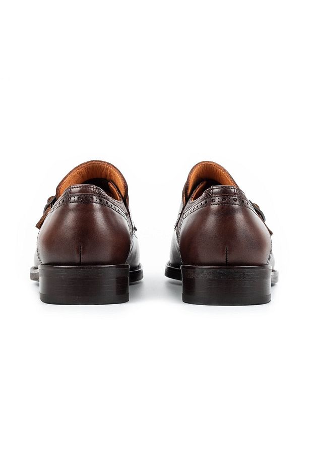 Lhotse Microlight Taban Çift Tokalı Hakiki Deri Erkek Klasik Ayakkabı, Monkstrap, Loafer Kahve - 5