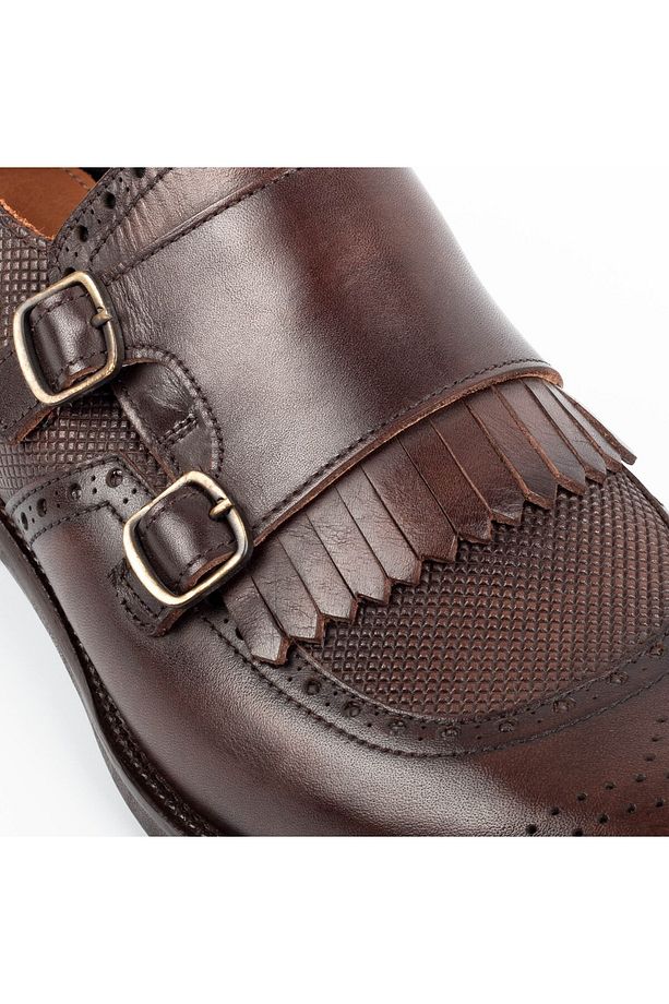 Lhotse Microlight Taban Çift Tokalı Hakiki Deri Erkek Klasik Ayakkabı, Monkstrap, Loafer Kahve - 3