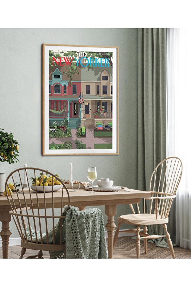Single Framed New Yorker Serial Painting Modern Art Poster Painting Tk/294