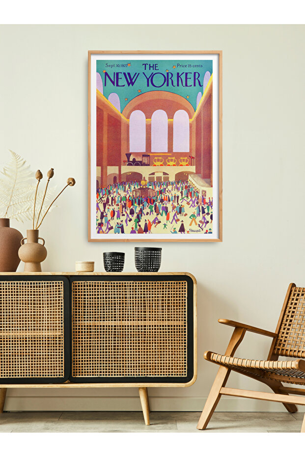 Single Framed New Yorker Serial Painting Modern Art Poster Painting Tk/298