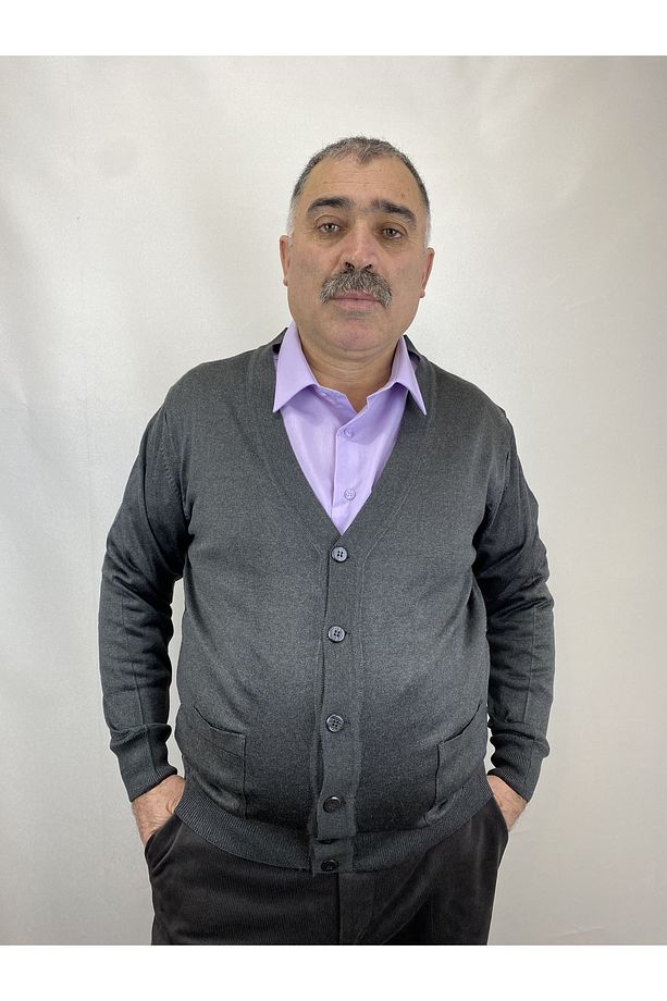 Erkek Orta Yaş Ve Üzeri Ince Yün Akrilik Triko Örgü Düğmeli Baba Hırka - 2