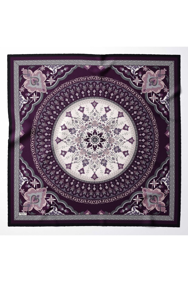 Large Size Silky Sura Rayon Scarf - Plum - 120 X 120 cm