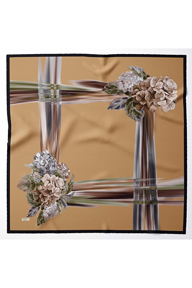 Large Size Silky Sura Rayon Scarf - Gold - 120 X 120 cm