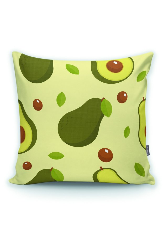 Leafy Avocado Patterned Cushion Cover