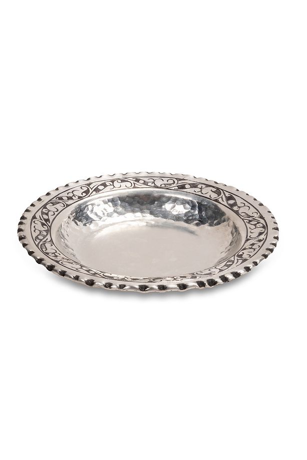 El Işlemesi Kahvaltılık Bakır Tabak 6 Lı Set - 1