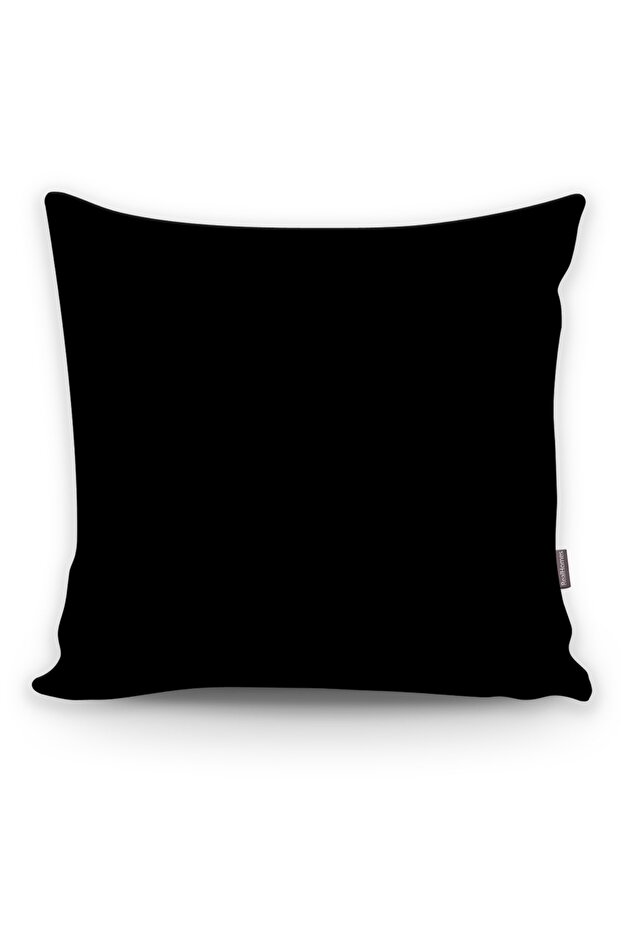 غطاء وسادة بتصميم بلون أسود - 1