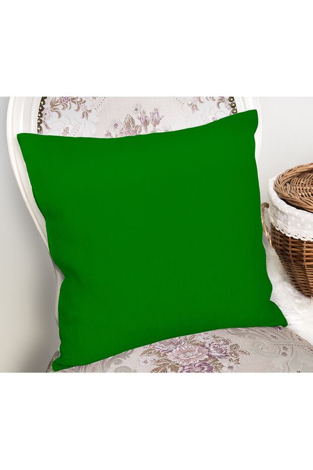 غطاء وسادة بتصميم بلون أخضر داكن - 2