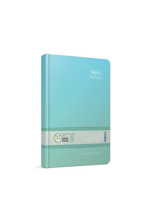 دفتر ملاحظات The Book باستيل 14x20 120 ورقة 4 أقسام بغطاء صلب (3059) باللون الفيروزي المربع