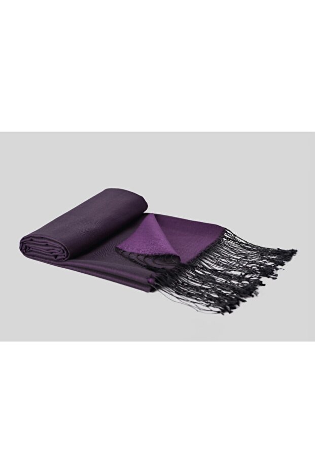 Women's Black Plum Silk Shawl