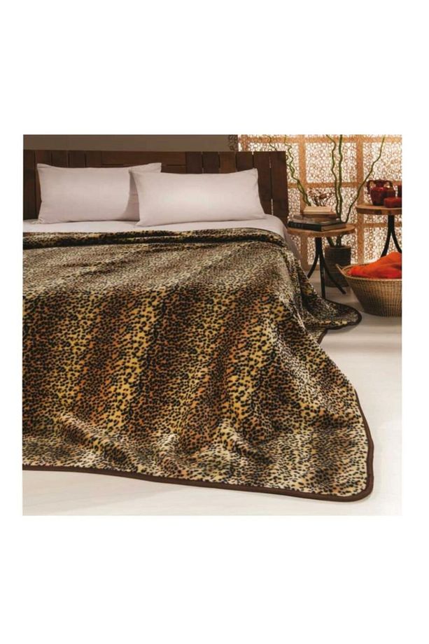 Battaniye Tek Kişilik Solana 333 Leopar Kahve - 1