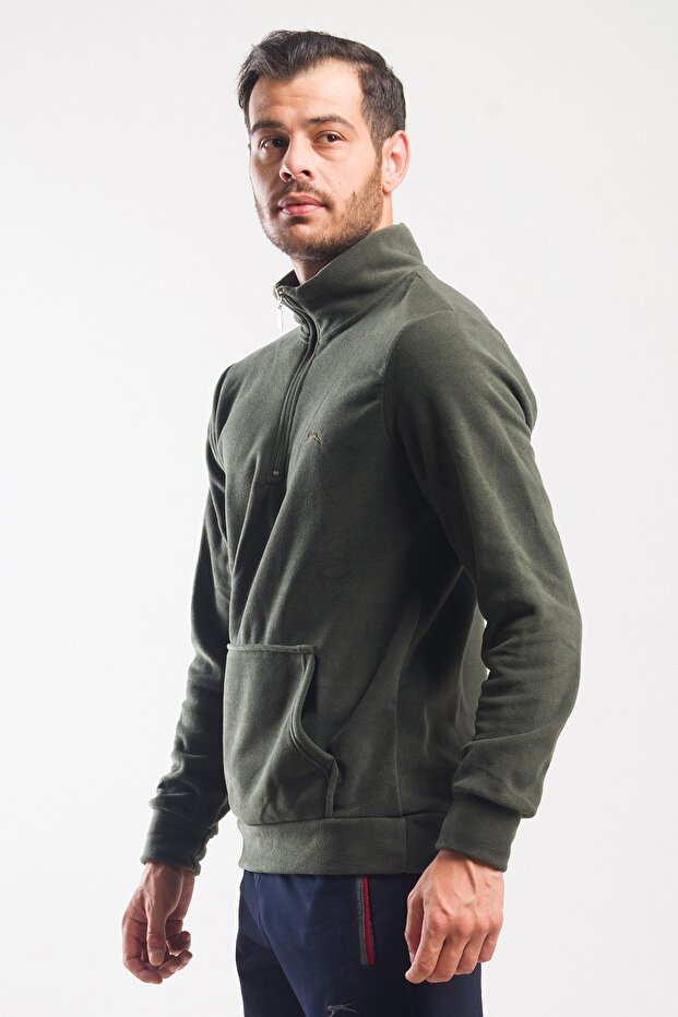 Solıd I Erkek Sweatshirt Haki - 4