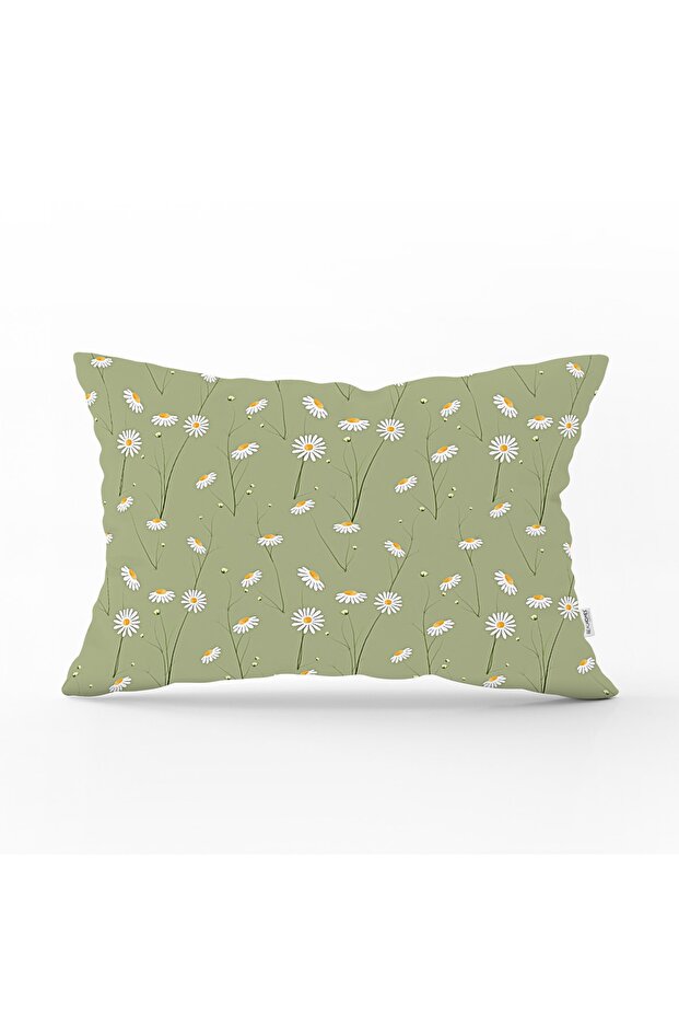Daisy Printed Special Designed Rectangular Throw Pillow Cover - 1
