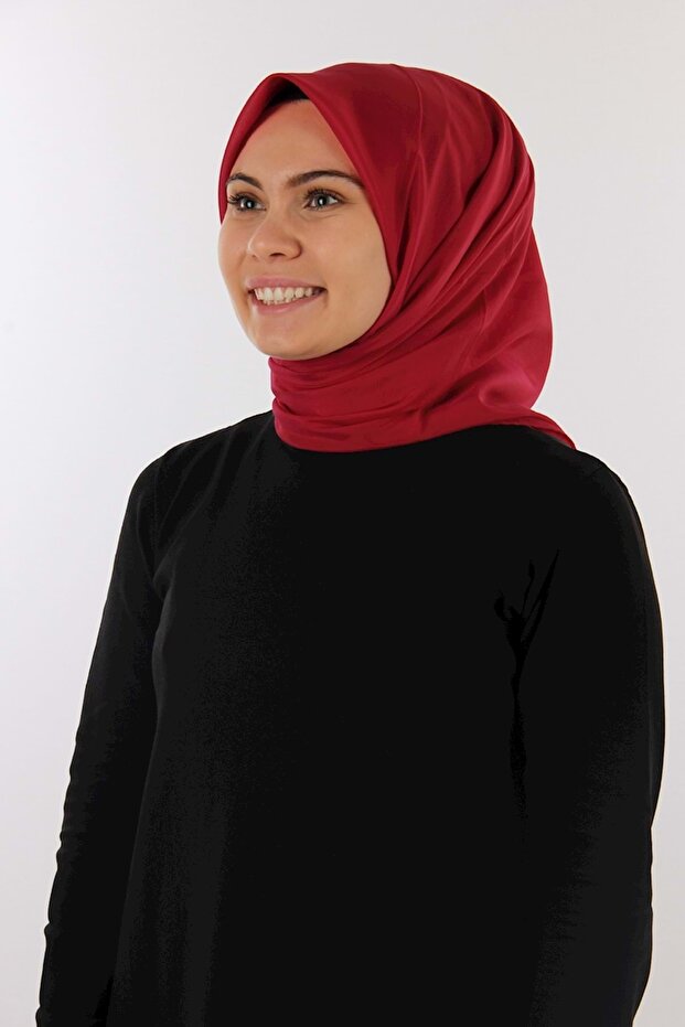 وشاح نسائي من القطن الحريري الأحمر