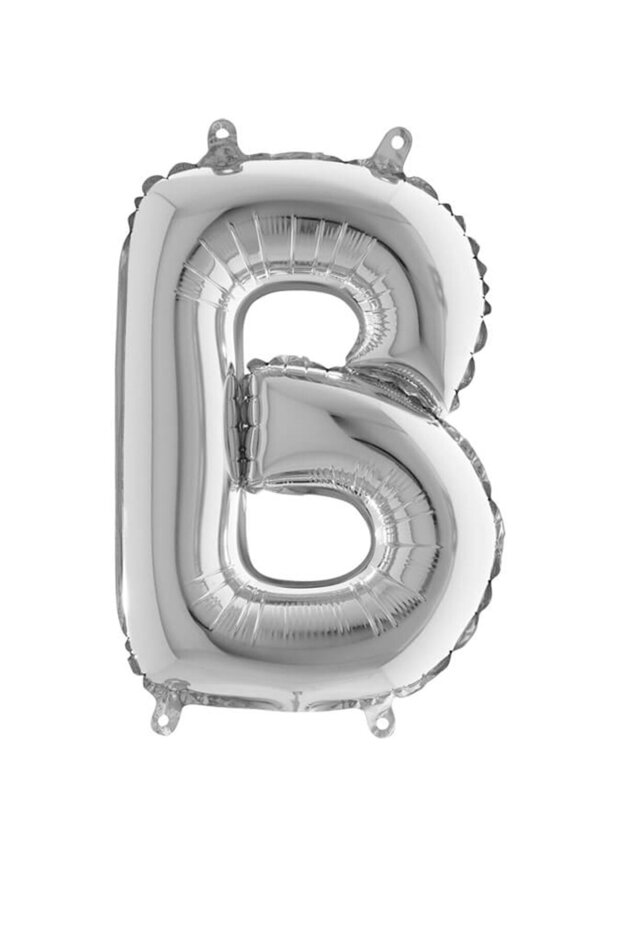 بالون حرف B فضي 34 بوصة (76 سم)