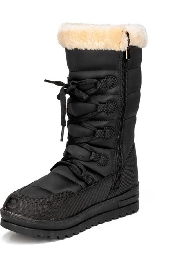 Kadın Siyah Kar Botu Içi Yünlü Kar Çizmesi 995 - 2