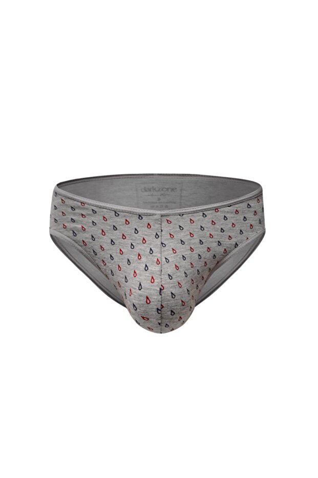 Men's Lycra Drop Patterned Gray Slip - 1