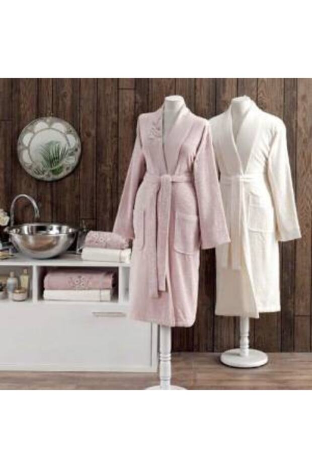 Pembe Beyaz Dantelli Aile Seti - 1