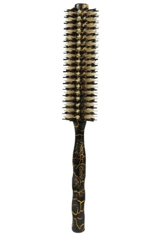 Lom1220 Afro Pick Wooden Blow Dry Brush, Natural Bristle & Fireproof Nylon Teeth
