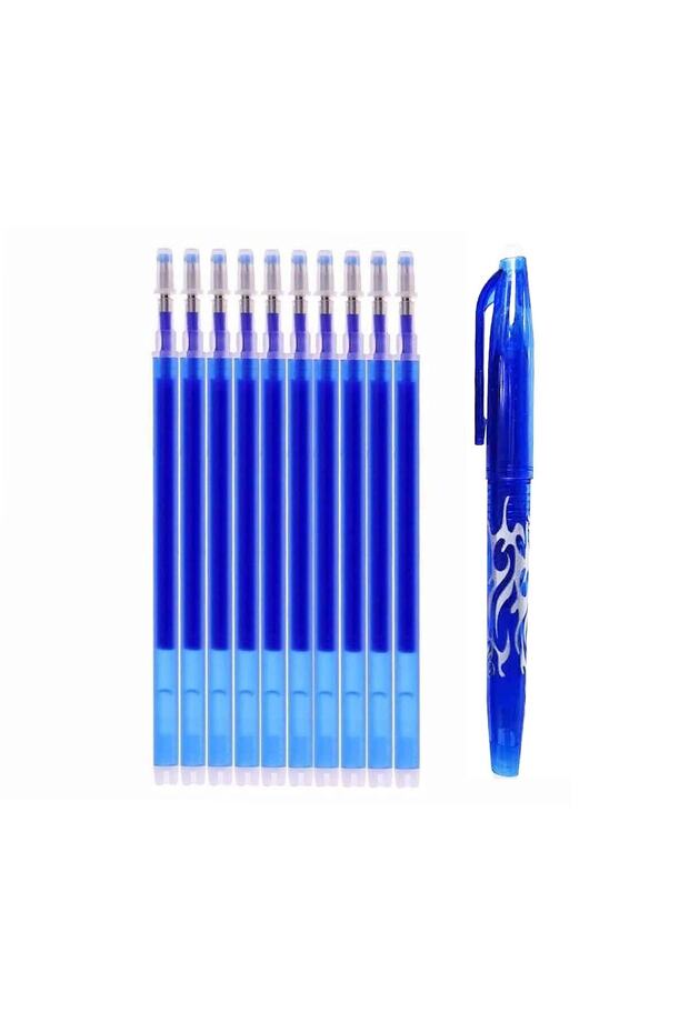 Heat Erasable Erasable Refill Pen and Pen Blue 11 Piece Set