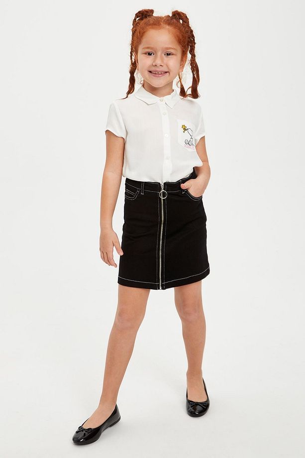 Kız Çocuk Snoopy Lisanslı Regular Fit Kısa Kollu Gömlek R4644A620SP - 2