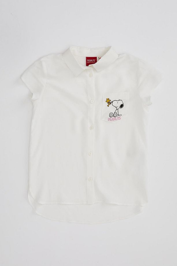 Kız Çocuk Snoopy Lisanslı Regular Fit Kısa Kollu Gömlek R4644A620SP - 5