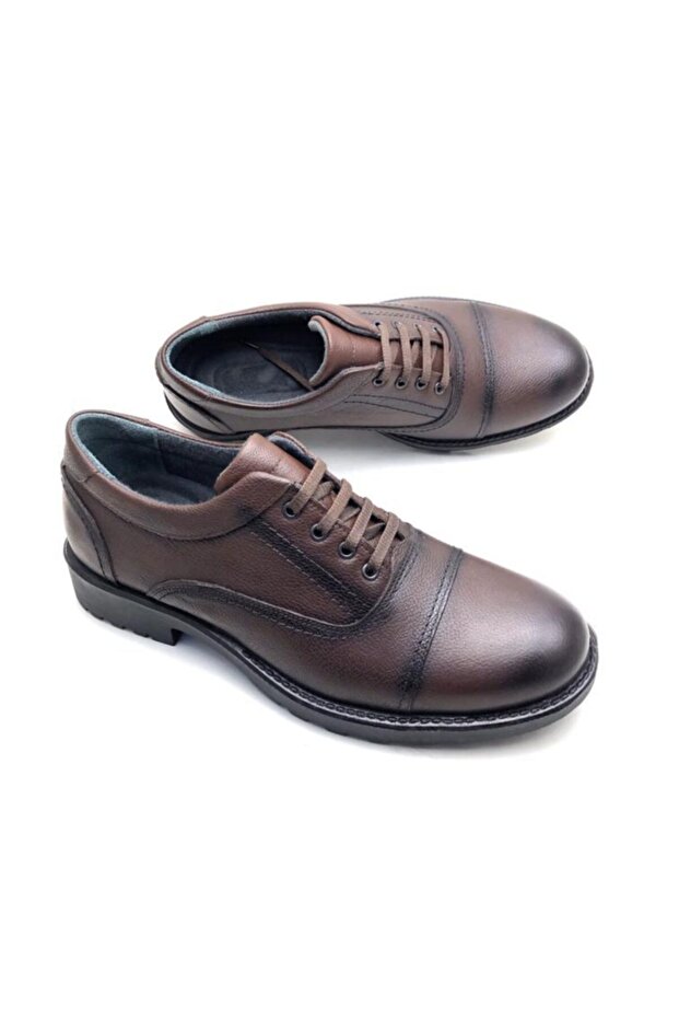 Men's Brown Leather Orthopedic Winter Shoes
