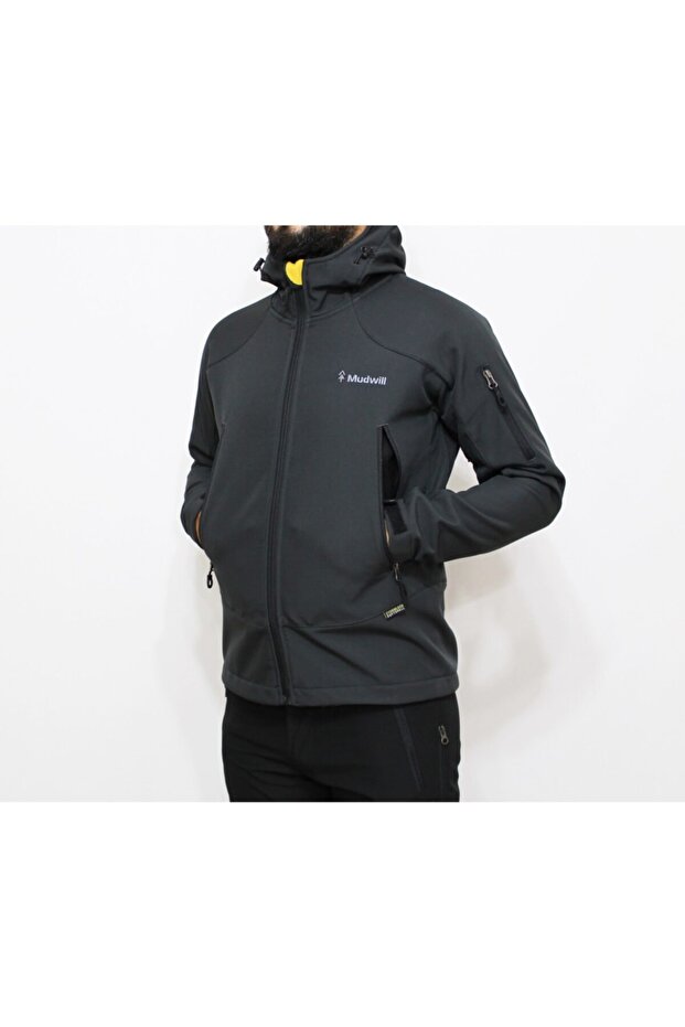 Erkek Antrasit Softshell  Mont Ceket - 4