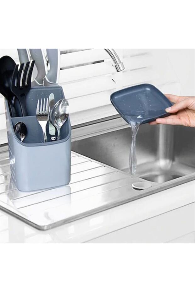 Practical Gray Countertop Spoon Holder - 5