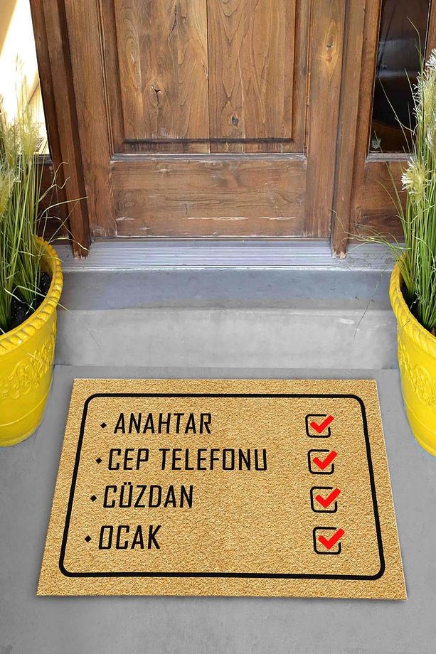 Hatırlatmalı Dekoratif Kapı Önü Paspası - 4