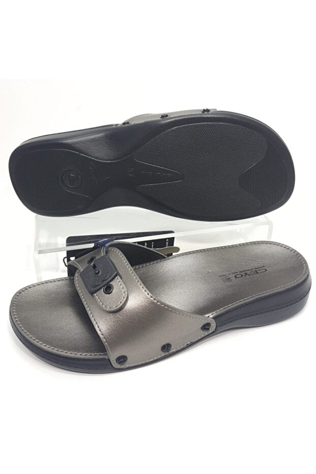 6500 Minelli Anatomik Platin Kadın Terlik - 2