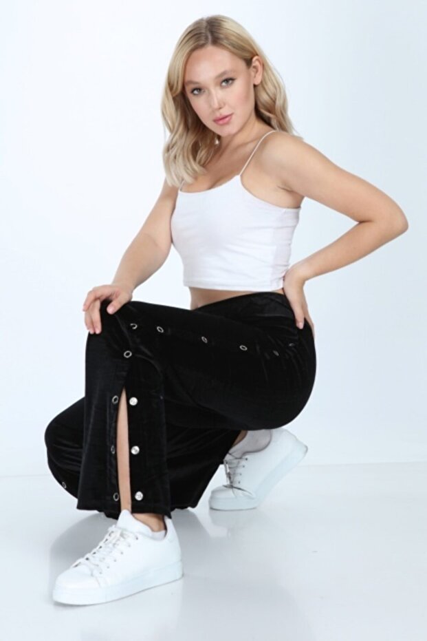 Kadın Yan Çıtçıt Kadife Alt - 3