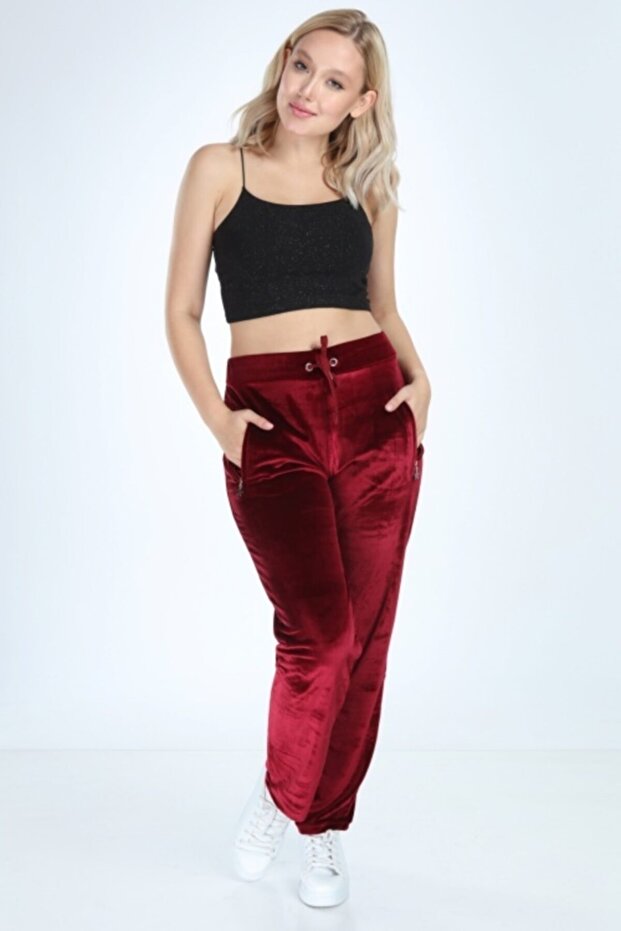 Bordo Kadife Alt - 1